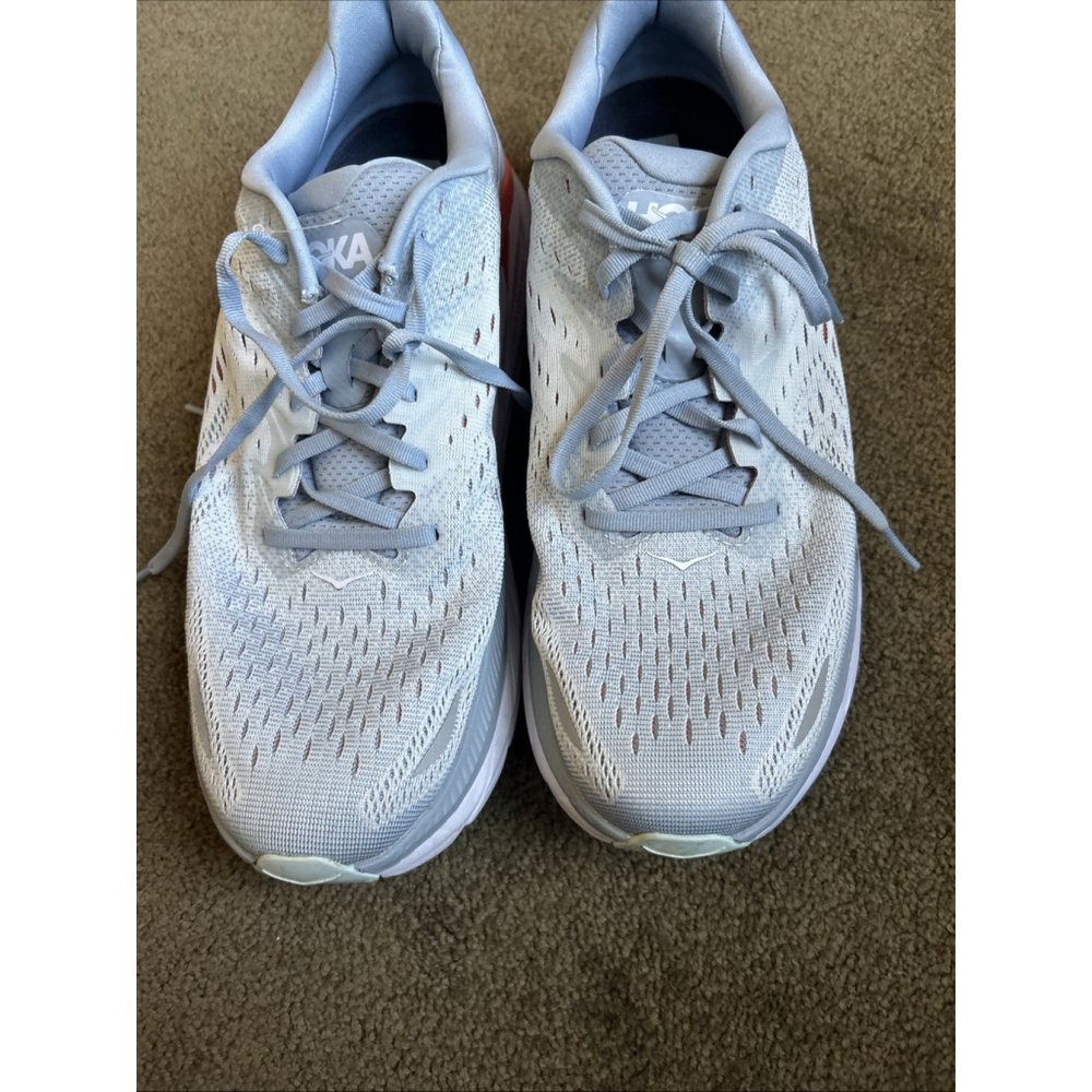 Hoka One Clifton 8 Women's Running Shoes Size 12 Blue/White Never Worn - Picture 6 of 6